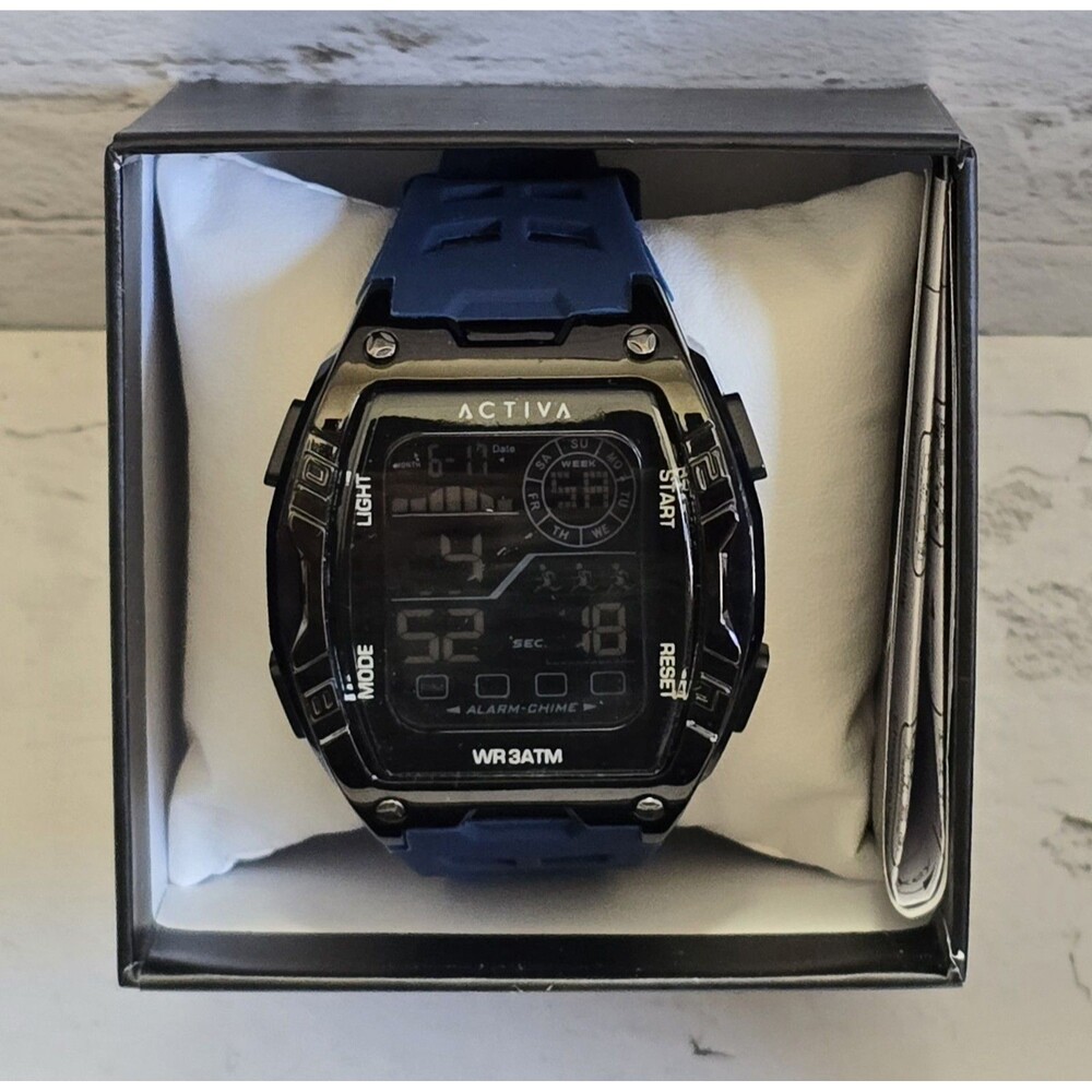 Activa X Invicta Digital Men's Watch 46mm  Blue Black ACW8130-005 Brand New
